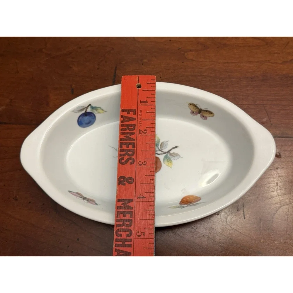 Vintage Andrea by Sadek Fruit Pattern Oval Baking Dish Oven to Table 7651